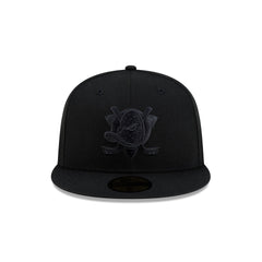 Anaheim Ducks Black on Black 59FIFTY Fitted Hat