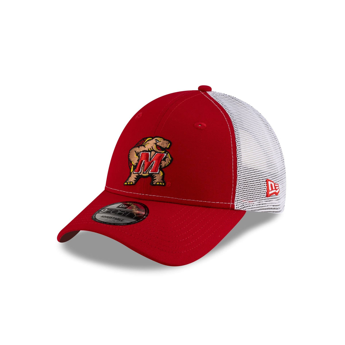 Maryland Terrapins Scarlet White Mesh 9FORTY Trucker