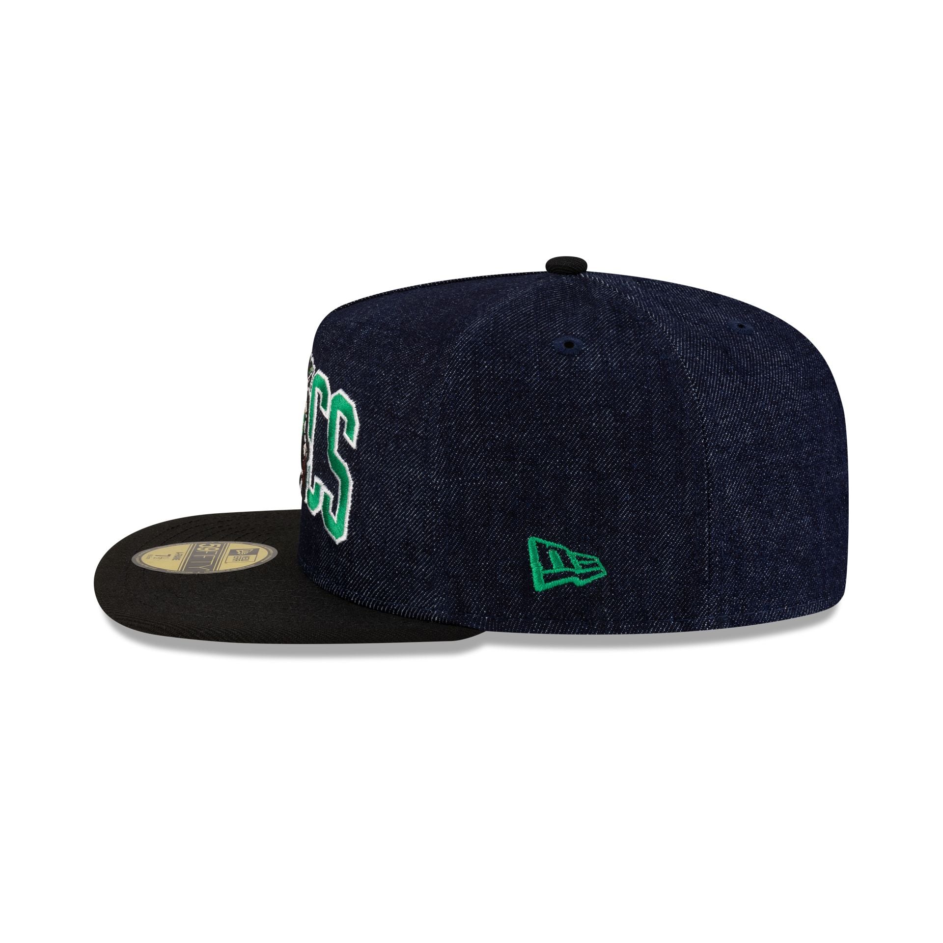 Boston Celtics Navy Denim 59FIFTY A-Frame Fitted Hat
