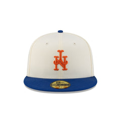 New York Mets Upside Down Logo Chrome 59FIFTY Fitted Hat